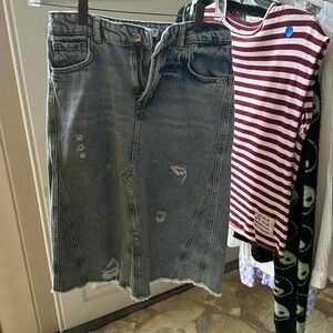 Zara girls Jean skirt mid length